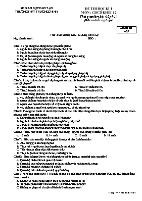 Đề thi học kì I Giáo dục công dân lớp 12 - Mã đề 132 - Trường THPT Trường Chinh